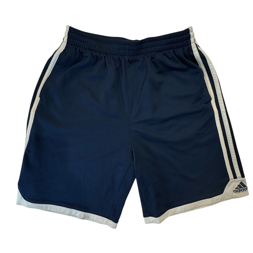 Adidas Retro Y2K Athletic Shorts Navy White Stripe Mesh Soccer Gym Performance